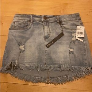 STS BLUE denim skirt with frayed hem